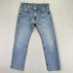Levi's 505 Jeans Mens 32x32 Blue Regular Fit Straight Leg Medium Wash Denim